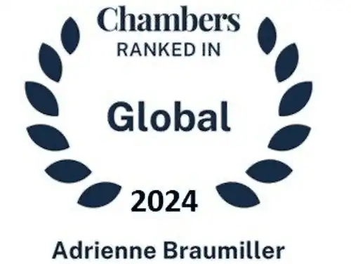 High-ranking Chambers 2024 recognition for Adrienne Braumiller at Braumiller Law Group.