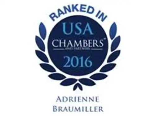 Trusted USA Chambers 2016 ranking badge for Adrienne Braumiller Law Group.