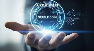 Secure digital currency concept with holographic coin and futuristic interface.