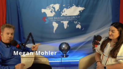 Braumiller Law Group podcast with Megan Mohler and guest in studio.